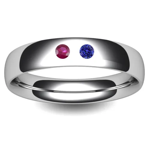 Birthstone Wedding Ring Court 3-8mm (TBTCHPLAT) Platinum